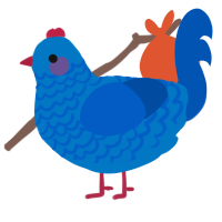 AY42, a sapphire and ultramarine chicken with a lace pattern