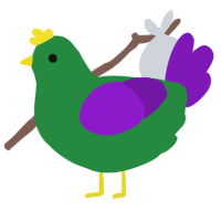 A viridian and violet chicken