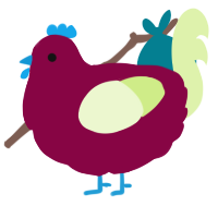 A maroon and apple chicken