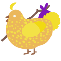 A honey and yellow chicken with a speckle pattern