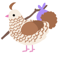 A cream and brown chicken with a lace pattern