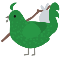 A viridian chicken with a speckle pattern