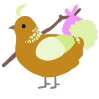 A ochre and apple chicken with a neck-band pattern