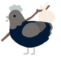 A tumblr and grey chicken with a head pattern