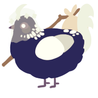 Snowberry, a navy and silver chicken with a neck-speckle pattern