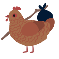 A brown and russet chicken with a lace pattern