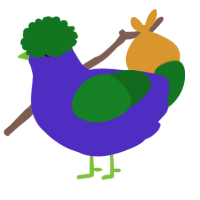 A indigo and leaf chicken