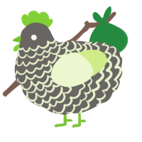 A grey and apple chicken with a lace pattern