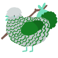 A silver and leaf chicken with a lace pattern