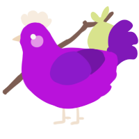 A amethyst and violet chicken