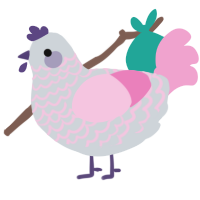 A mist and pink chicken with a lace pattern