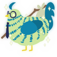 A gluppy and sapphire chicken with a bar pattern