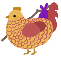 A honey and red chicken with a lace pattern