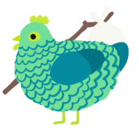 A spring and sea chicken with a lace pattern