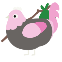 A grey and pink chicken with a head pattern