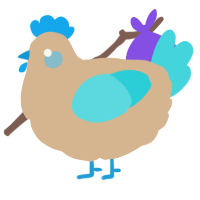 A beige and aqua chicken