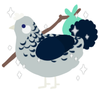 Starlight, a silver and tumblr chicken with a half-lace pattern