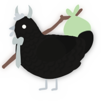 A sable and black chicken with a lace pattern