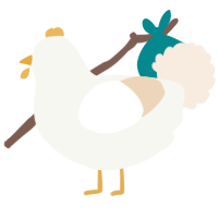 A white and cream chicken