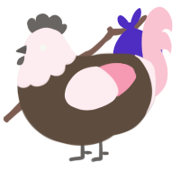 A bark and rose chicken with a head pattern