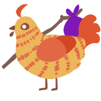 A honey and vermilion chicken with a bar pattern