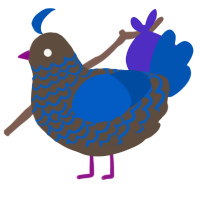 (unnamed), a bark and ultramarine chicken with a lace pattern
