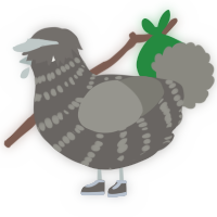 A grey and ash chicken with a bar pattern