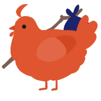 A vermilion chicken