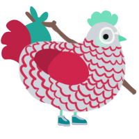 Offbrand Toothpaste, a mist and crimson chicken with a lace pattern