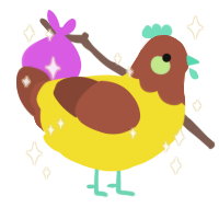 A yellow and russet chicken with a head pattern