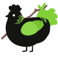 A black and grass chicken with a neck-band pattern
