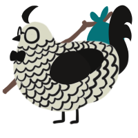 Notebook, a white and sable chicken with a lace pattern