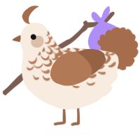 A cream and brown chicken with a half-lace pattern
