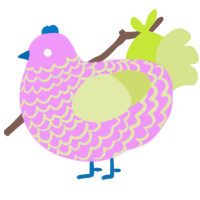 A lavender and lemon chicken with a lace pattern