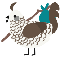 A white and bark chicken with a lace pattern