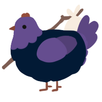 A tumblr and overcast chicken with a head pattern