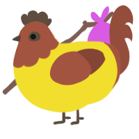 A yellow and russet chicken with a head pattern