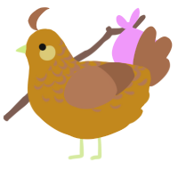 A ochre and brown chicken with a half-lace pattern