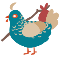 A sea and beige chicken with a half-lace pattern