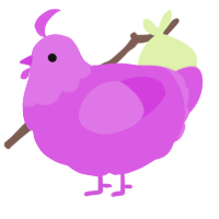 A orchid chicken with a head pattern