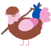 A russet and pink chicken with a head pattern
