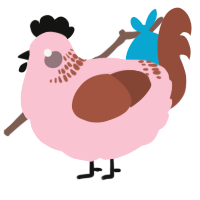A rose and russet chicken with a neck-band pattern