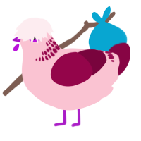 A rose and maroon chicken with a neck-band pattern