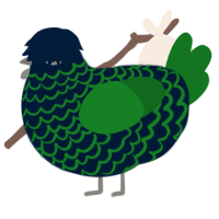 A tumblr and leaf chicken with a lace pattern