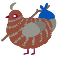 A russet and ash chicken with a bar pattern
