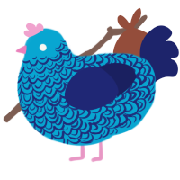Towards the Sky, a cerulean and navy chicken with a double-lace pattern