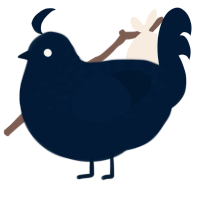 A tumblr chicken with a half-lace pattern