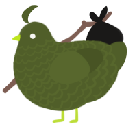 A olive chicken with a lace pattern