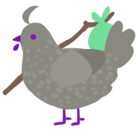 Silver, a ash chicken with a speckle pattern