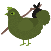 A olive chicken with a double-lace pattern